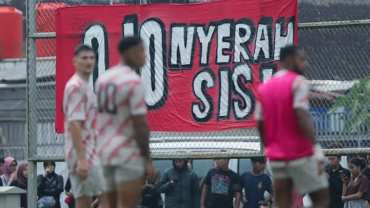 Dukungan suporter Persis Solo menjelang laga hidup mati pekan terakhir BRI Super League 2025/2026 saat bertandang ke markas Persita Tangerang di Banten International Stadium, Serang, Sabtu (23/5).(Instagram/@persisofficial)