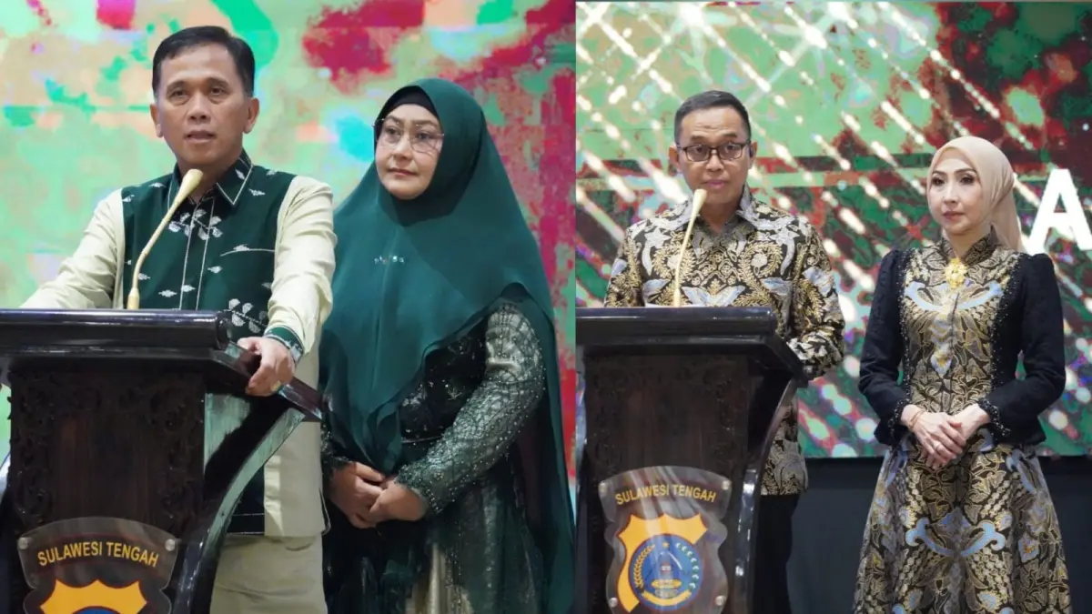 Suasana khidmat mewarnai malam pisah sambut Kapolda Sulteng di Sriti Convention Hall Palu. Irjen Pol Endi Sutendi resmi menyerahkan tongkat estafet kepemimpinan kepada Brigjen Pol Nasri Sulaeman, Kamis (21/5/2026).