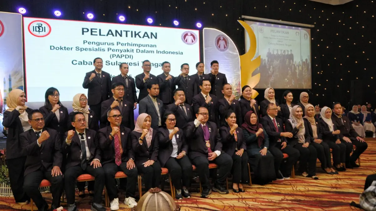 PAPDI Cabang Sulawesi Tengah periode 2025–2028 resmi dilantik di Palu, Sabtu (23/5).(IST)