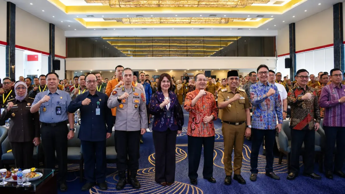 Kepala Kanwil Kemenkum Sulawesi Tengah, Rakhmat Renaldy, menghadiri Rakor Produk Hukum Daerah Regional Sulawesi 2026 di Palu.(HUMAS KEMENKUM SULTENG)
