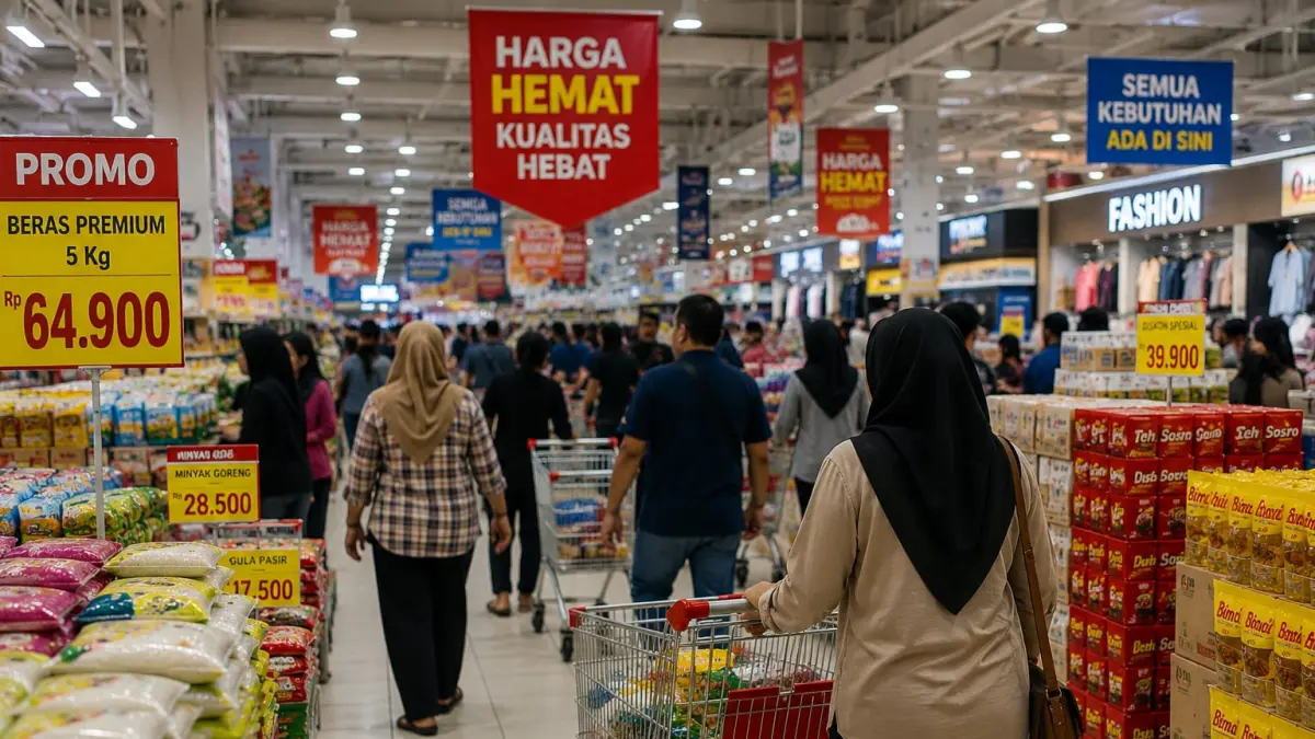 Aktivitas warga di salah satu pusat perbelanjaan di Kota Palu. BPS Sulawesi Tengah mencatat inflasi Mei 2026 sebesar 0,27 persen secara bulanan dan 2,77 persen secara tahunan. Sektor transportasi menjadi penyumbang utama kenaikan harga.(Gambar ilustrasi)