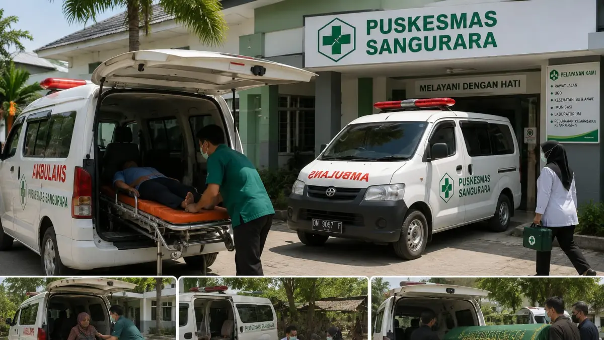 Dua unit ambulans milik Puskesmas Sangurara Kota Palu tetap aktif melayani kebutuhan rujukan pasien, pelayanan kesehatan keliling, serta pengantaran jenazah secara situasional sesuai kebutuhan masyarakat.Foto: Ilustrasi&nbsp;