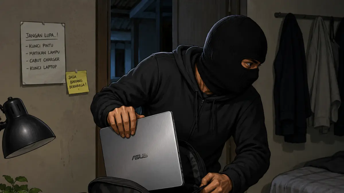 Ilustrasi Pencurian Laptop 