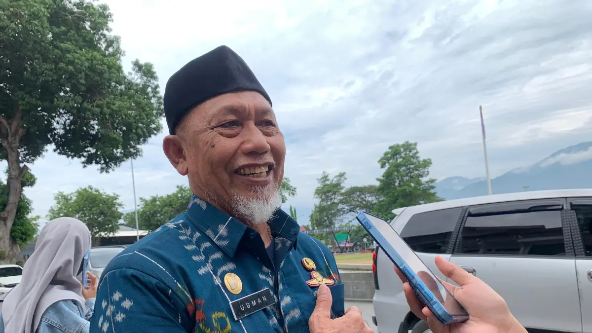 Ketua Kafilah MTQ Kota Palu, Usman, menyatakan seluruh peserta siap berlaga pada MTQ tingkat Provinsi Sulawesi Tengah 2026 di Kabupaten Sigi dengan target meraih kembali gelar juara umum.&nbsp;Foto: Annisa Tri Yusnida/Radar Palu 