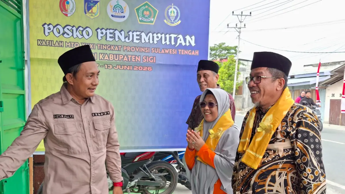 TIBA: Kafilah Kabupaten Buol yang tiba dengan urutan kedatangan ke-6 ini dipimpin langsung oleh Ketua LPTQ sekaligus Wakil Bupati Buol Dr. Moh. Nasir Daimaroto.(FOTO: DINAS KOMINFO BUOL/RADAR PALU)