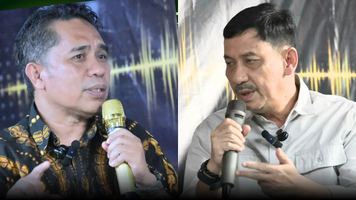 Akademisi UIN Datokarama Palu, Sahran Raden dan Kepala Dinas Pendidikan Sulawesi Tengah, Firmanza.(Mucksin Netatopo Untuk Radar Palu)