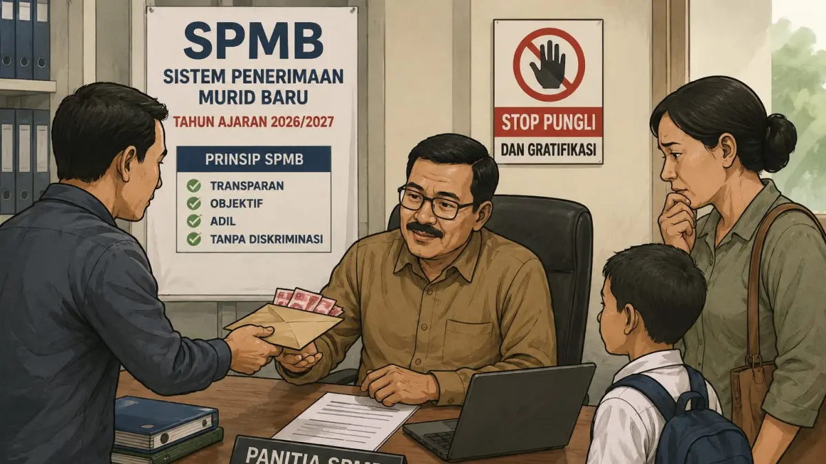 KPK mengingatkan seluruh pihak menjaga integritas Sistem Penerimaan Murid Baru (SPMB) setelah survei menemukan praktik pungli dan pemberian imbalan masih terjadi di lingkungan pendidikan.Foto: Ilustrasi Ai Radar Palu&nbsp;