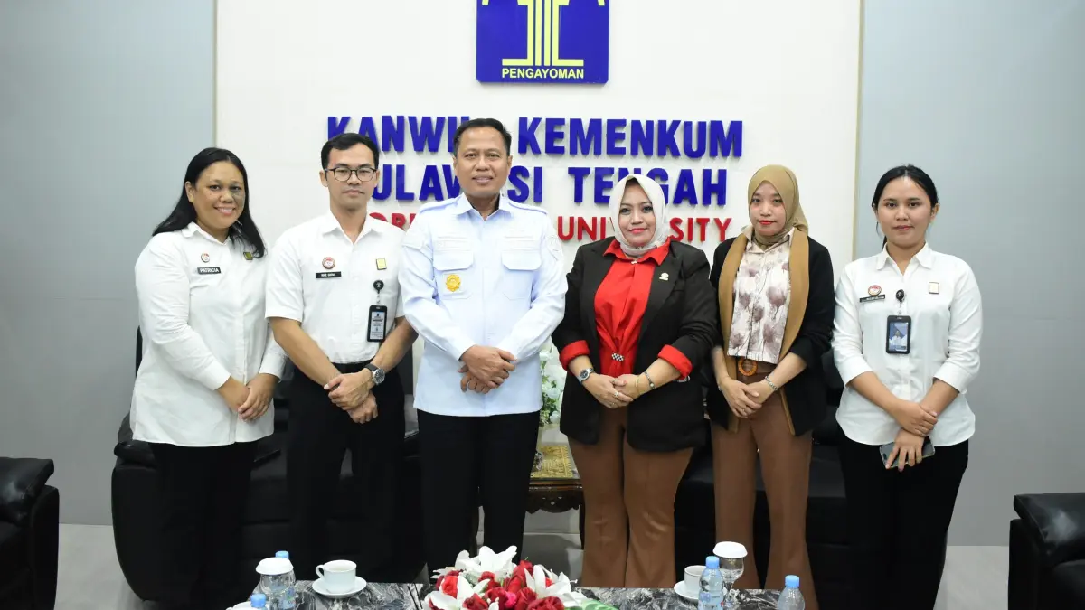 Kanwil Kemenkum Sulteng menerima kunjungan koordinasi dari salah satu praktisi hukum di Sulawesi Tengah terkait penguatan program pembinaan paralegal, bertempat di ruang kerja Kepala Kanwil Kemenkum Sulteng, Rabu (10/6/2026).