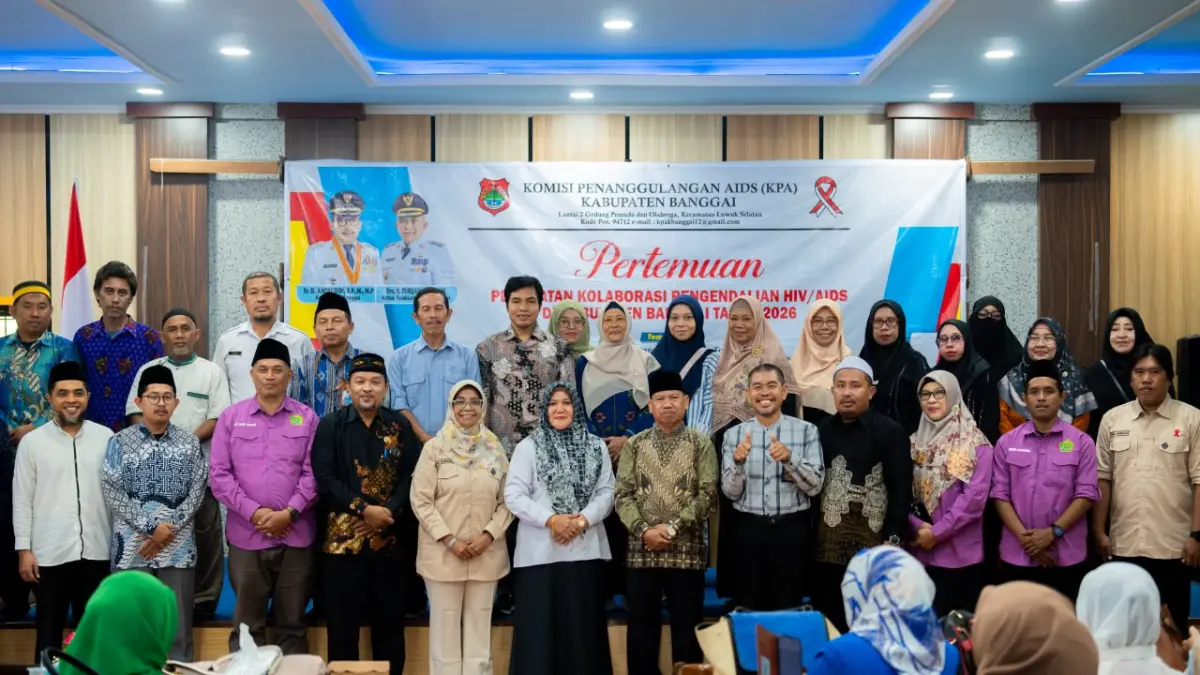 PERTEMUAN: KPA Kabupaten Banggai, melangsungkan pertemuan penguatan kolaborasi pengendalian HIV/AIDS di Kabupaten Banggai tahun 2026, Rabu (10/6/2026).(FOTO: NENDRA PRASETYA/RADAR PALU)