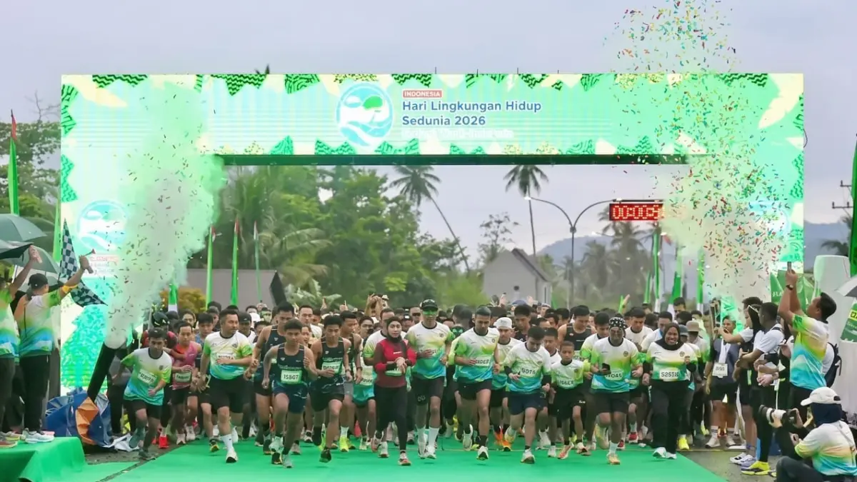 PT Indonesia Morowali Industrial Park (IMIP) sukses menggelar event Run for Nature 2026 yang dirangkaikan dengan gerakan peduli lingkungan penanaman 1.000 pohon di kawasan alun-alun rumah jabatan Bupati Morowali, Minggu (14/06/2026) pagi. (Dokumentasi PT IMIP)