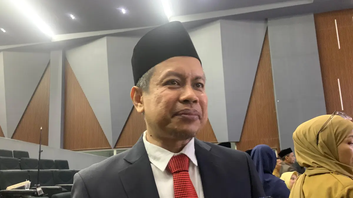 Kepala Bappeda Kota Palu Ahmad Rijal Arma memberikan keterangan usai dilantik sebagai pejabat pimpinan tinggi pratama di Gedung Kesenian Kota Palu, Senin (15/6/2026). FOTO: Annisa Tri Yusnida/RADAR PALU&nbsp;