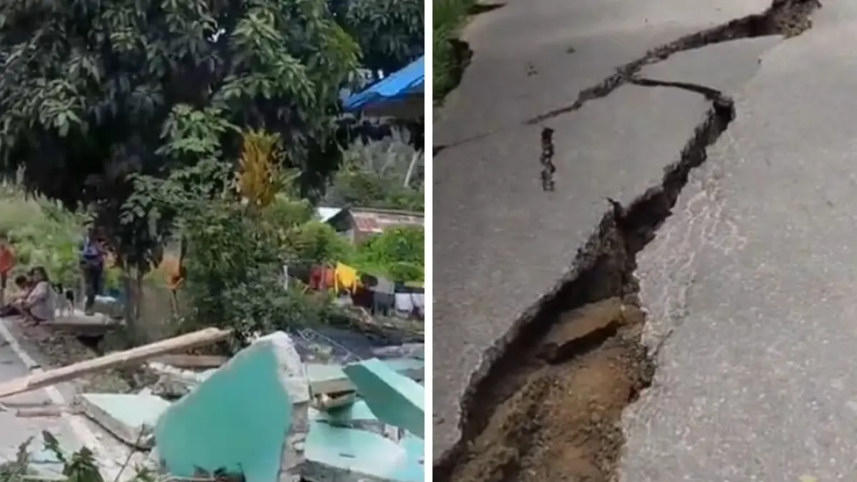 Tangkapan layar video warga memperlihatkan di kawasan Desa Nokilalaki, Kabupaten Sigi, pascagempa magnitudo 6,7 yang mengguncang Sulawesi Tengah, Selasa (16/6/2026).