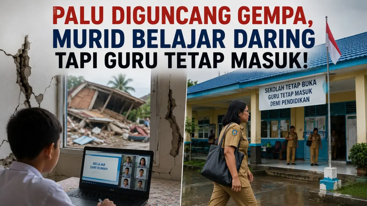 Siswa belajar dari rumah sementara guru tetap masuk sekolah pascagempa yang mengguncang Palu dan Sigi. (Ilustrasi)