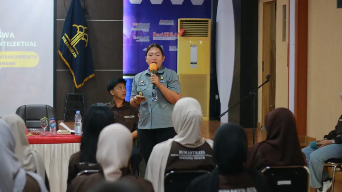 Kemenkum Sulteng menerima kunjungan Himpunan Mahasiswa Konsentrasi Perdata Fakultas Hukum Universitas Tadulako dalam kegiatan sosialisasi bertema “Penguatan Pemahaman Mahasiswa Terhadap Implementasi Hukum Kekayaan Intelektual” yang berlangsung di Ruang Garuda, Rabu, (18/6/2026).