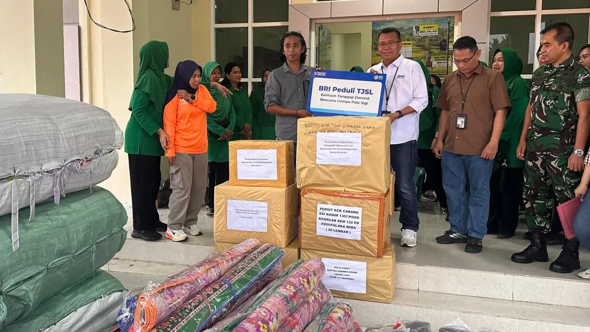 BRI Peduli menyalurkan bantuan tanggap bencana kepada warga terdampak gempa Sigi 6,7 SR di Kecamatan Nokilalaki.
