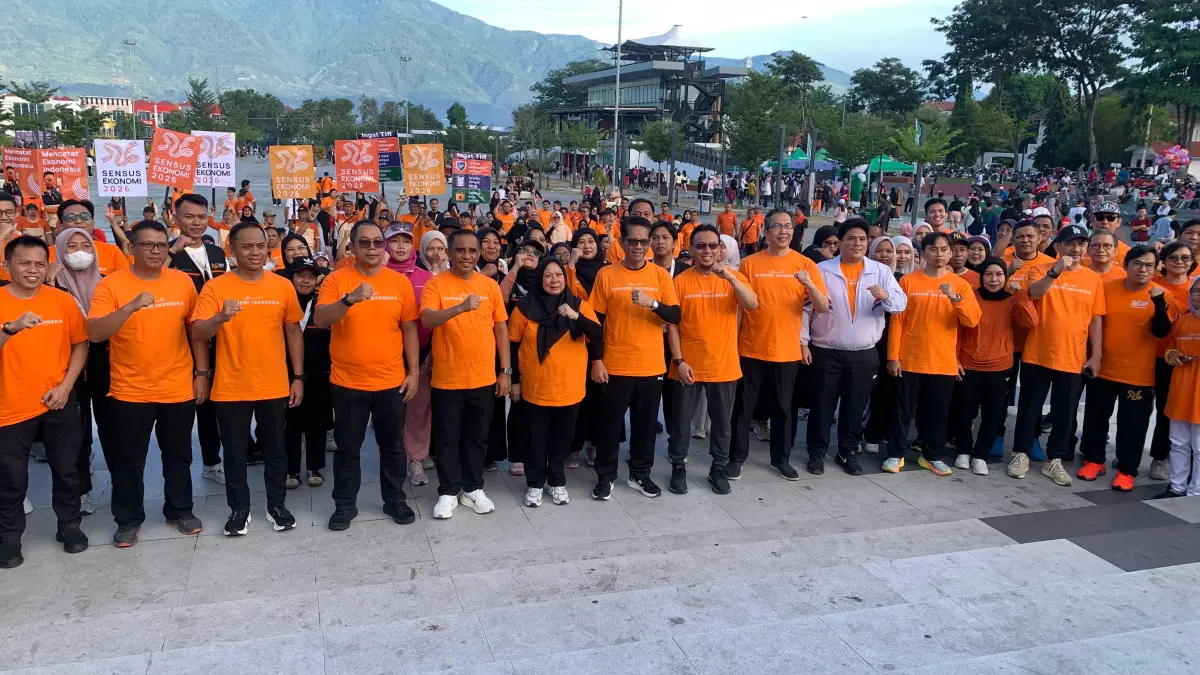 Kegiatan Pencanangan Sensus Ekonomi Tahun 2026 di Lapangan Vatulemo Kota Palu, pada Minggu (21/6/2026).(Rina Abd Halik)