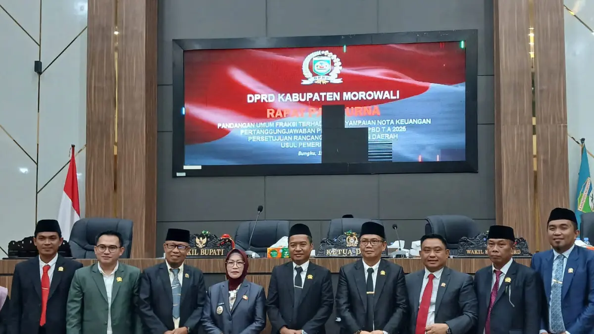 PARIPURNA: DPRD Kabupaten Morowali pada saat rapat paripurna masa persidangan III tahun 2026.(FOTO: SUPRIYONO/RADAR PALU).