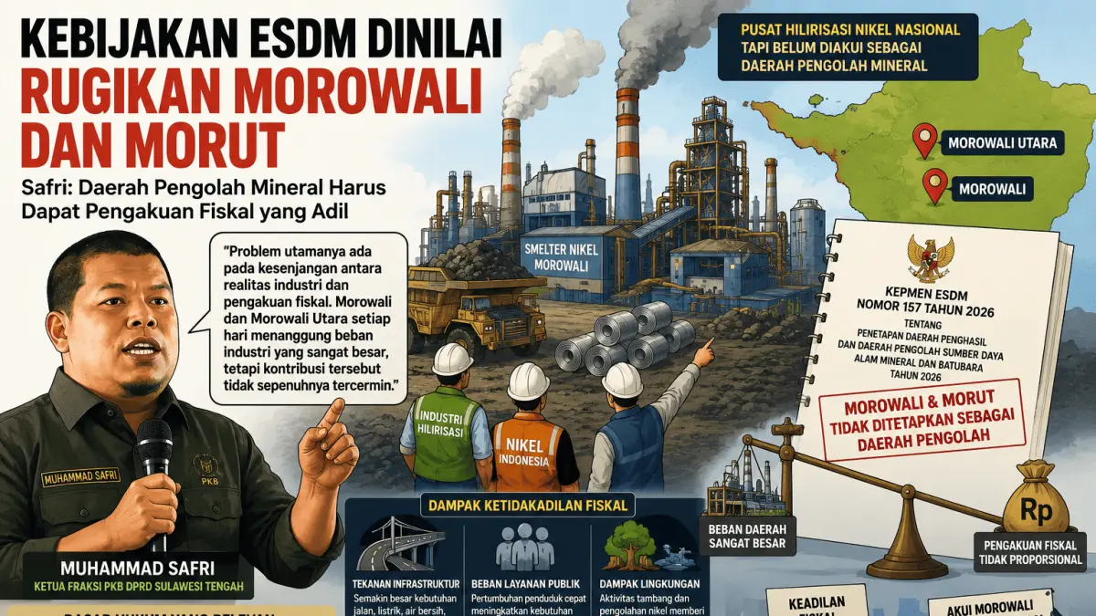 Safri Soroti Kepmen ESDM 157/2026, Morowali dan Morut Dinilai Dirugikan