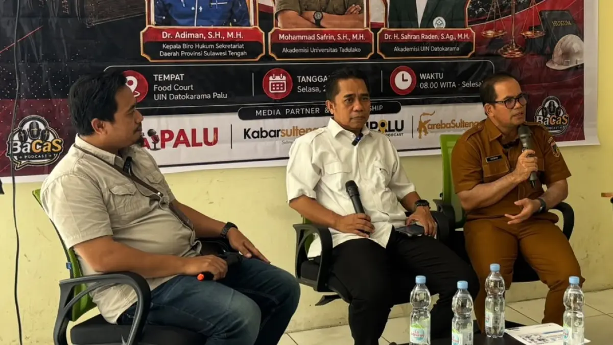 SOROTI : Diskusi membahas Dana Bagi Hasil (DBH) pertambangan Nikel yang digelar di Kampus UIN Datokarama Palu, Selasa (23/6/2026).(Muhajir untuk Radar Palu)