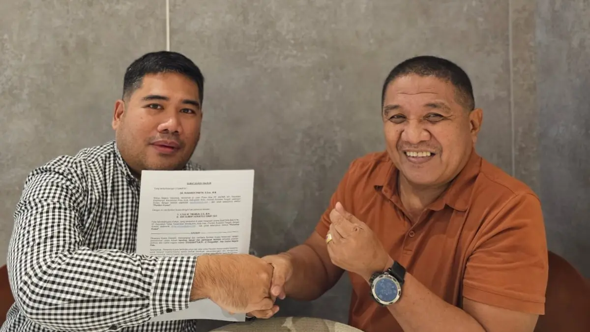 Ketua Yayasan Pendidikan Sintuwu Maroso Suwardhi Pantih bersama tim kuasa hukum Ade Albert Adriatico Sinay resmi mengajukan banding atas putusan Pengadilan Tata Usaha Negara (PTUN) Palu.(Dokumentasi Pribadi)