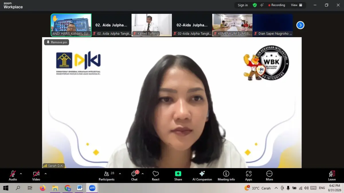 Kanwil Kemenkum Sulteng terus memperkuat langkah strategis dalam mendorong percepatan pendaftaran merek kolektif bagi KDMP.