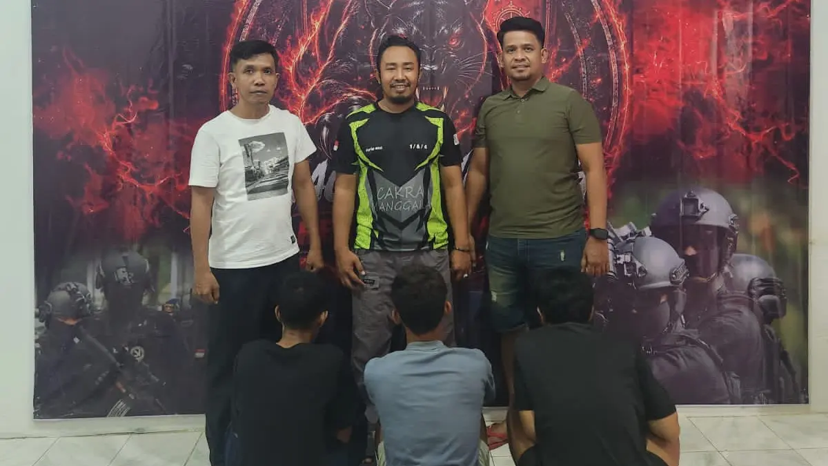 Polsek Tawaeli saat mengamankan tiga komplotan kasus Pencurian.