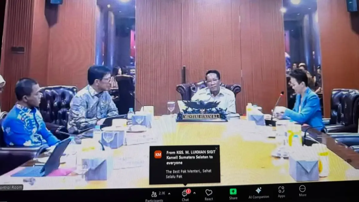 Forum Pertemuan Terbuka Seluruh Pegawai bersama Menteri Hukum Republik Indonesia, Supratman Andi Agtas, yang digelar secara virtual pada Jumat (3/7/2026).