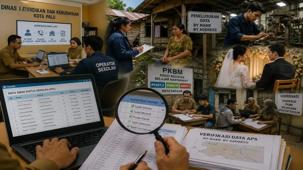 Disdikbud Kota Palu menemukan banyak data anak putus sekolah yang tidak lagi sesuai kondisi di lapangan setelah dilakukan verifikasi by name by address. FOTO: ILUSTRASI AI