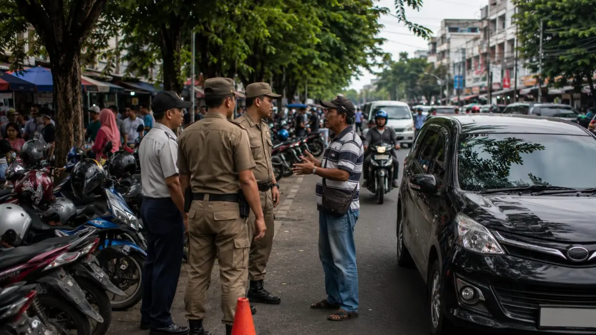Satpol PP Kota Palu menyebut praktik juru parkir liar masih marak di sejumlah titik keramaian meski penertiban rutin dilakukan bersama Dishub. (Ilustrasi AI)