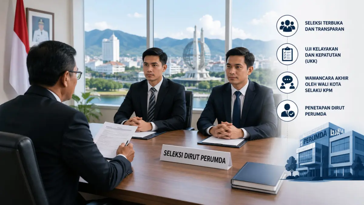 ILUSTRASI Proses seleksi Direktur Utama Perumda Kota Palu memasuki tahap akhir dan kini menunggu hasil wawancara oleh Wali Kota Palu selaku KPM. Foto: Ilustrasi Ai&nbsp;