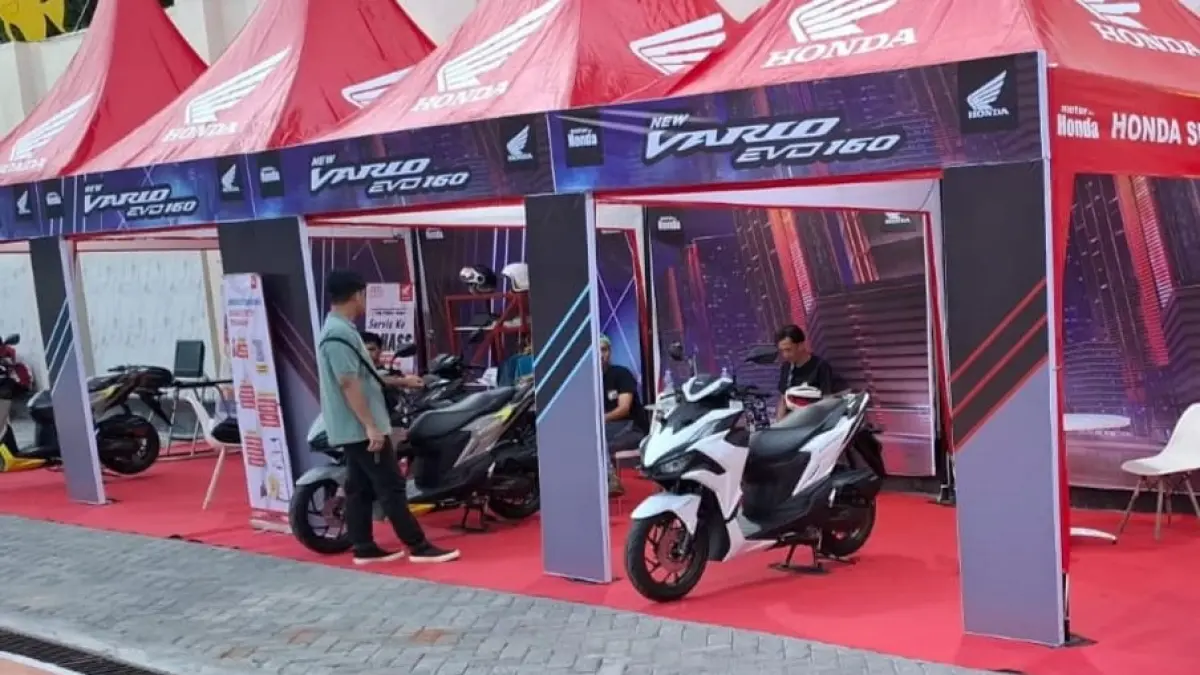 Main Dealer Anugerah Perdana Honda Region Sulawesi Tengah resmi meluncurkan New Honda Vario EVO 160 di Luwuk melalui pameran otomotif di Lapangan Mirqan Halimun. FOTO: ISTIMEWA 