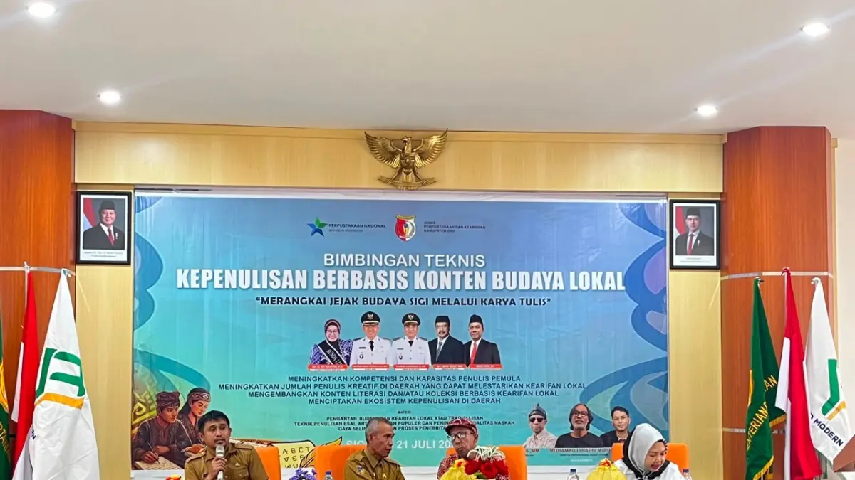 BIMTEK: Dinas Perpustakaan dan Arsip Kabupaten Sigi, menggelar bimtek berbasis penulisan budaya lokal.(FOTO: ANGEL SUMBARA/RADAR PALU).