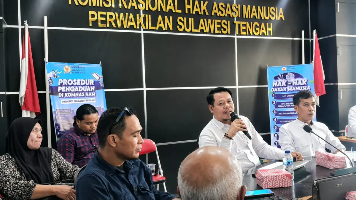 Forum Konsultasi Publik Pelayanan Publik HAM yang digelar di kantor sekretariat Komnas HAM perwakilan Sulteng, Rabu (22/7/2026).(Rony Sandhi/ Radar Palu)