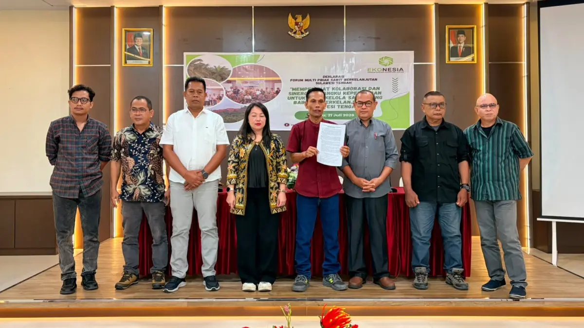  Forum Multi Pihak Sawit Berkelanjutan Sulawesi Tengah (FMPSB-Sulteng) resmi dideklarasikan pada Selasa (21/7/2026). 