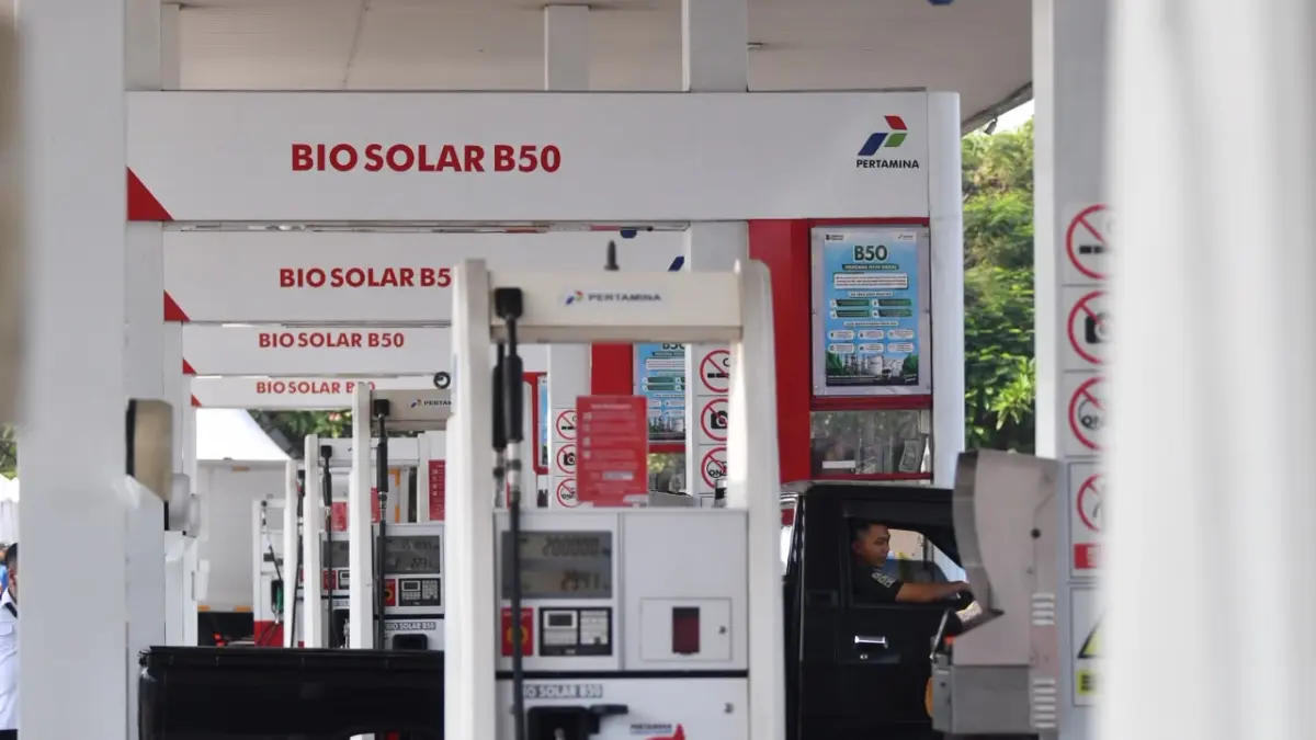 Ilustrasi pengisian BBM Bio Solar B50 di SPBU. (Dokumentasi Pertamina)