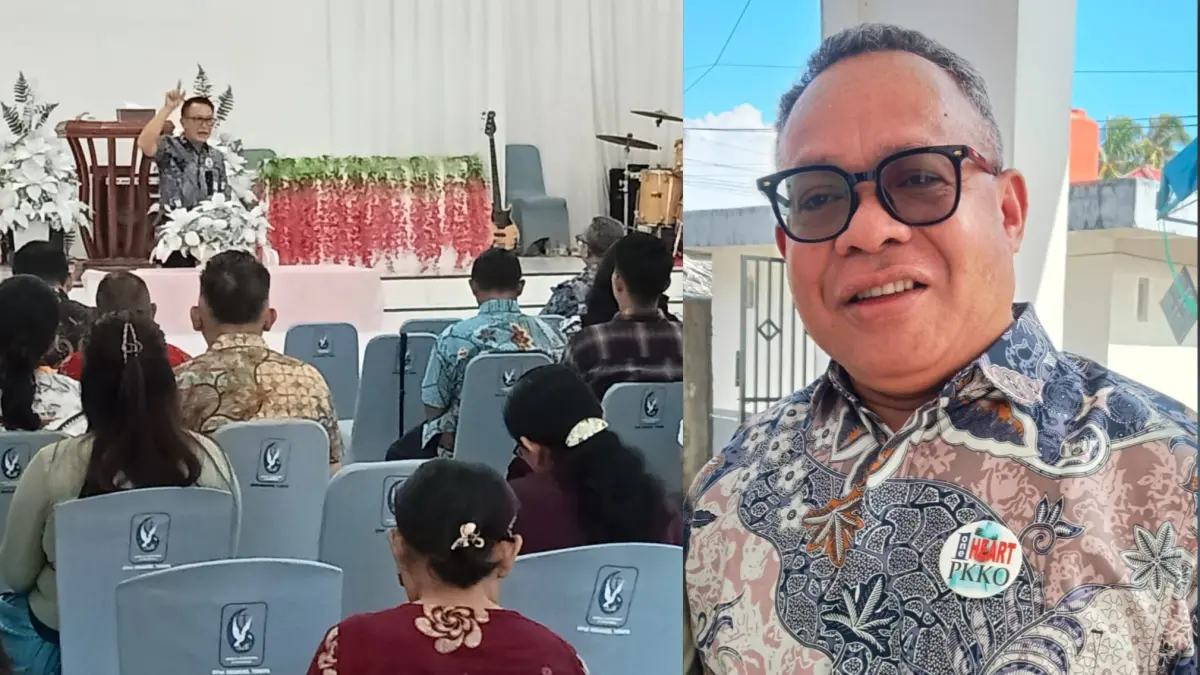 Mission Trip PKKO Jakarta menggelar seminar, KKR, dan pembekalan bagi hamba Tuhan, guru sekolah minggu, serta pemuda di GPDI Imanuel Tonipa, Kabupaten Poso. Foto lain, Ketua Panitia Lukas Weni. (Foto: Budiyanto)
