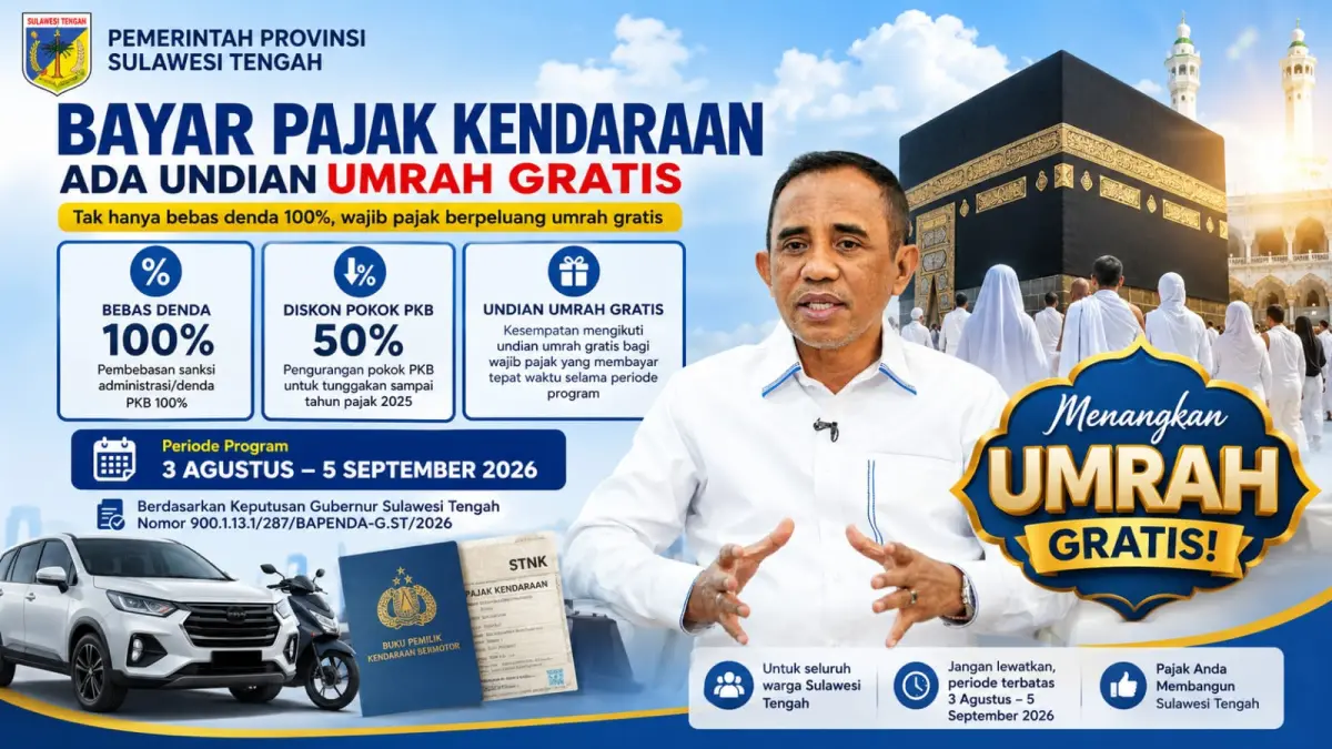 Gubernur Sulteng Anwar Hafid. Pemprov Sulteng menyiapkan undian umrah gratis bagi masyarakat yang membayar pajak kendaraan tepat waktu. FOTO: DOK/RADAR PALU