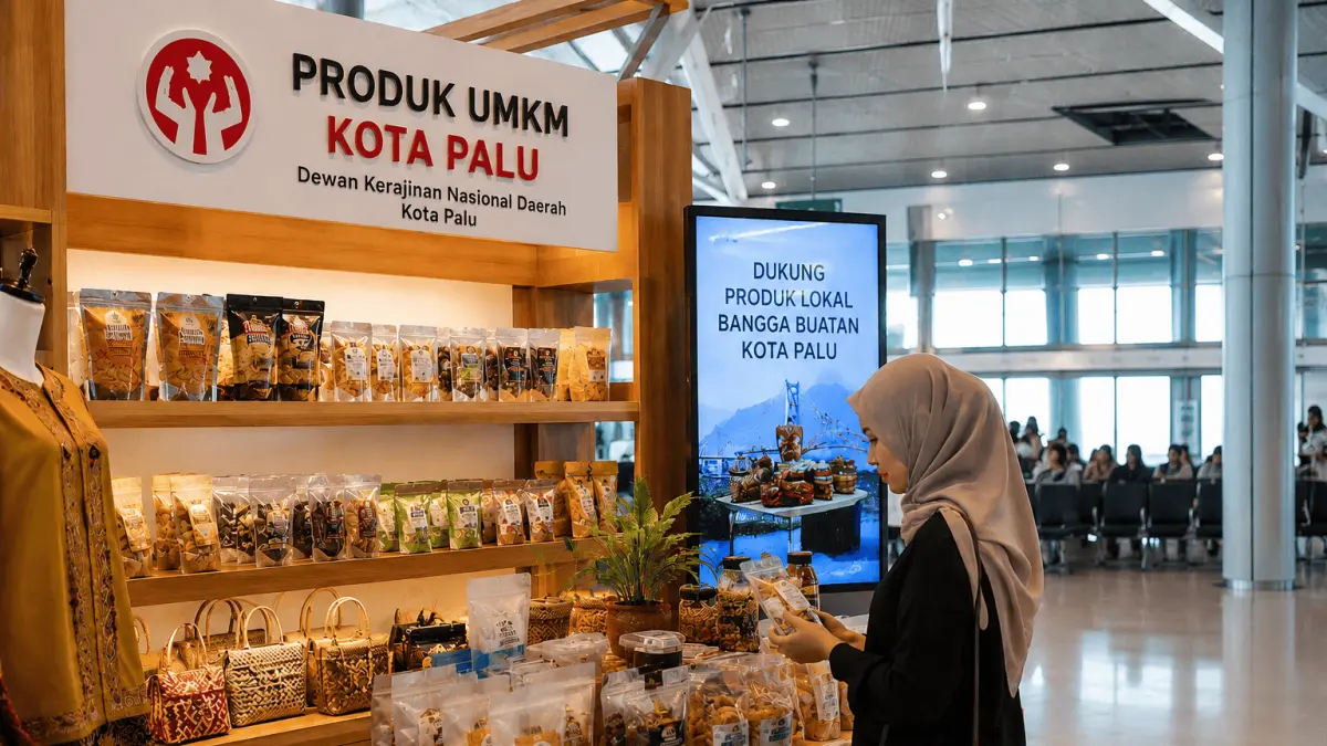Produk UMKM yang dipajang di etalase sebagai bentuk dukungan bagi perluasan akses pemasaran. FOTO : ILUSTRASI AI