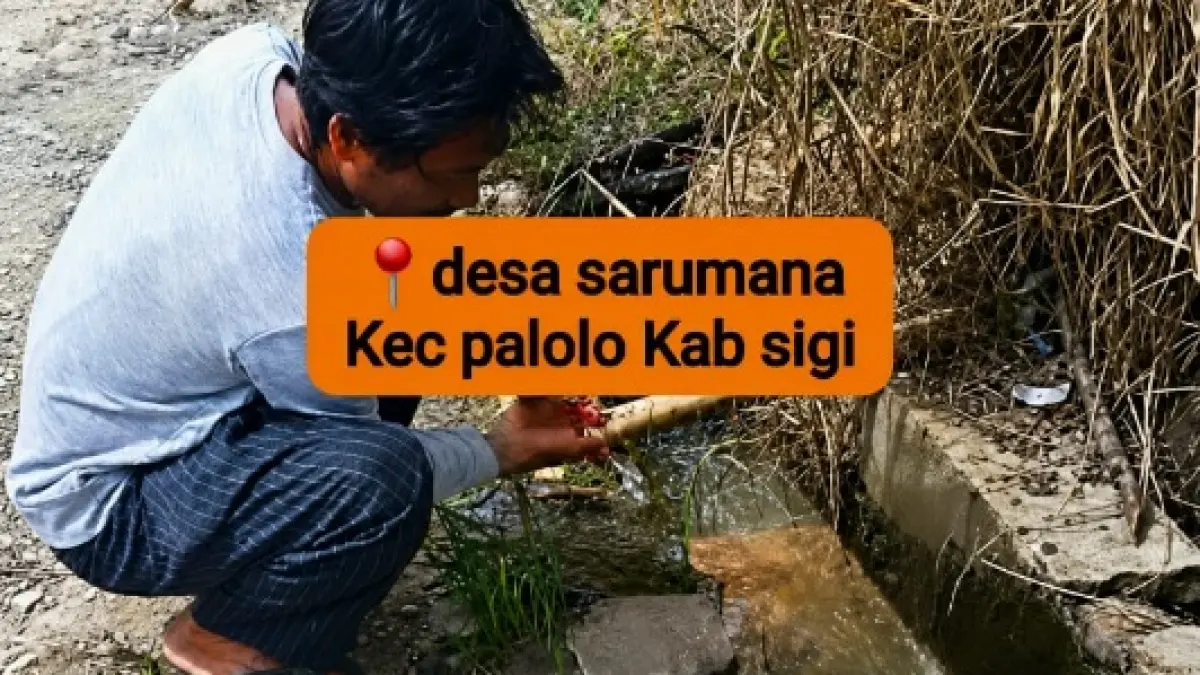 Tangapan layar video semburan api yang berasal dari pipa air mengalir di Desa Sarumana Kecamatan Palolo, Kabupaten Sigi.(Tangkapan Layar Video)