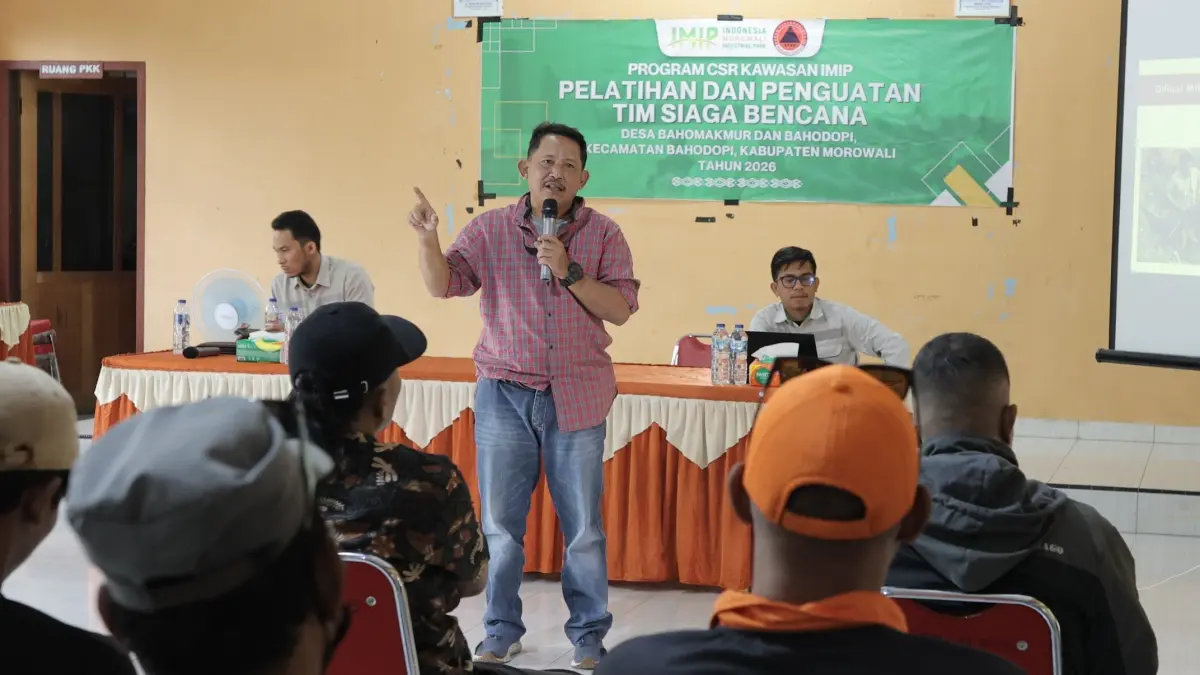  Pelatihan dan Penguatan Tim Desa Tangguh Bencana (DESTANA) bagi warga Desa Bahodopi dan Bahomakmur, Kecamatan Bahodopi, Morowali, pada 29–30 Juli 2026 di Balai Desa Bahomakmur. 