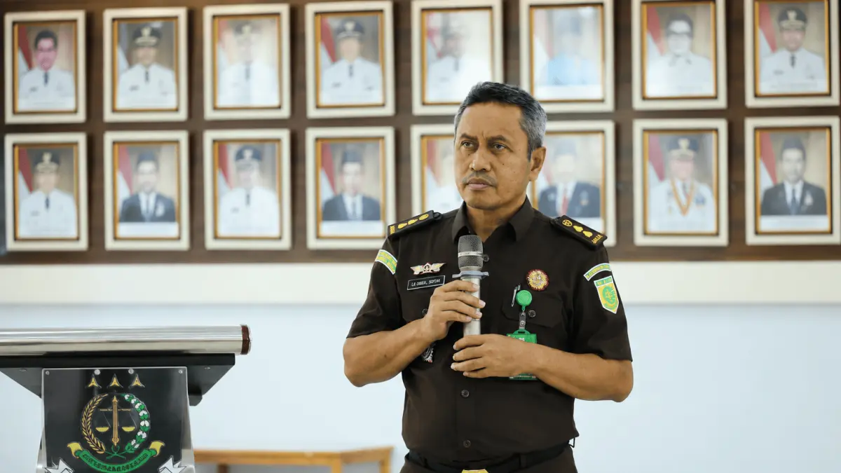 Kasi Penkum Kejati Sulteng  Laode Abdul Sopyan dalam suatu kegiatan.
