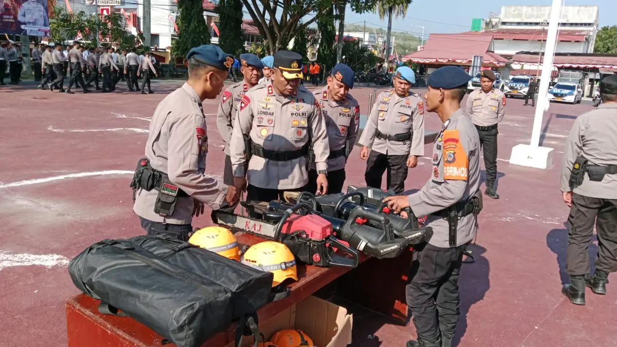 GABUNGAN: Suasana apel gabungan Siaga Karhutla di Kabupaten Poso.(FOTO: BUDIYANTO WIHARTO/RADAR PALU)
