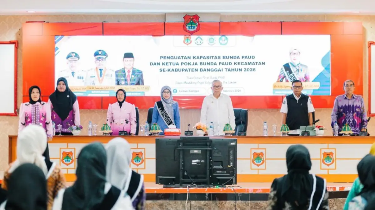 PAUD: Penguatan Kapasitas Bunda PAUD dan Ketua Pokja Bunda PAUD Kecamatan se-Kabupaten Banggai, yang dibuka oleh Wakil Bupati Banggai, H. Furqanuddin Masulili, Rabu (12/8/2026).(FOTO: NENDRA PRASETYA/RADAR PALU).