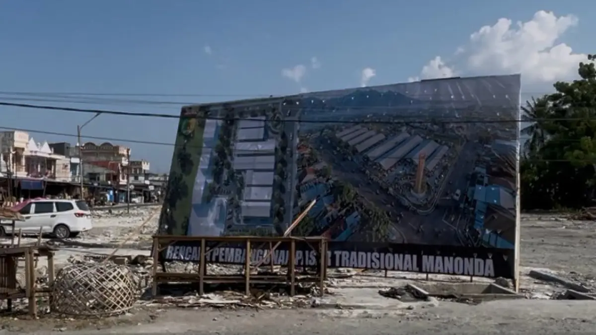 Rancangan Struktur Relokasi Pasar Tradisional Manonda 2, Rabu (12/08/2026). FOTO: RAFFY AKBAR