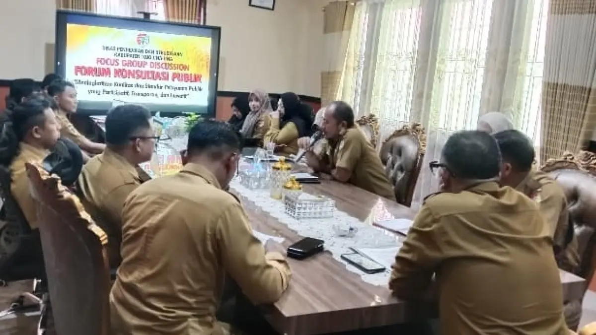 DISKUSI: Jajaran Dikbud Touna, menggelar FGD melalui FKP tahun 2026.(FOTO: HERIYANTO LIMAHU/RADAR PALU). 