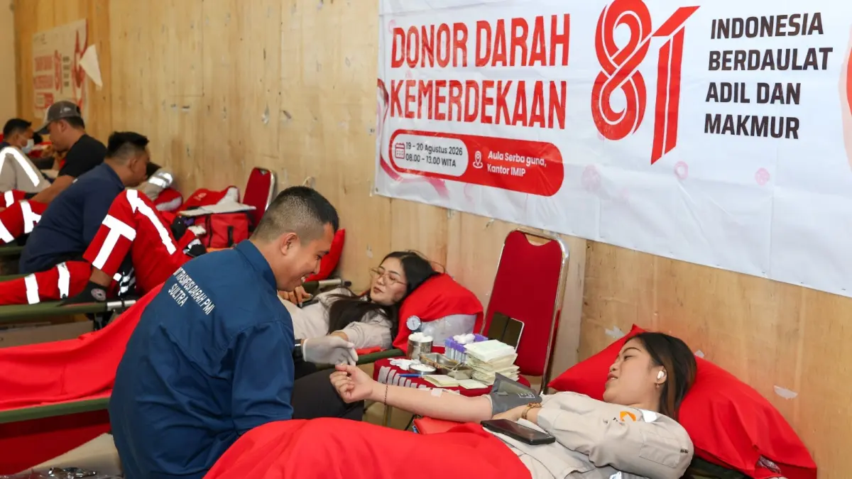 PT Indonesia Morowali Industrial Park (IMIP) konsisten menggelar aksi kemanusiaan lewat kegiatan donor darah.
