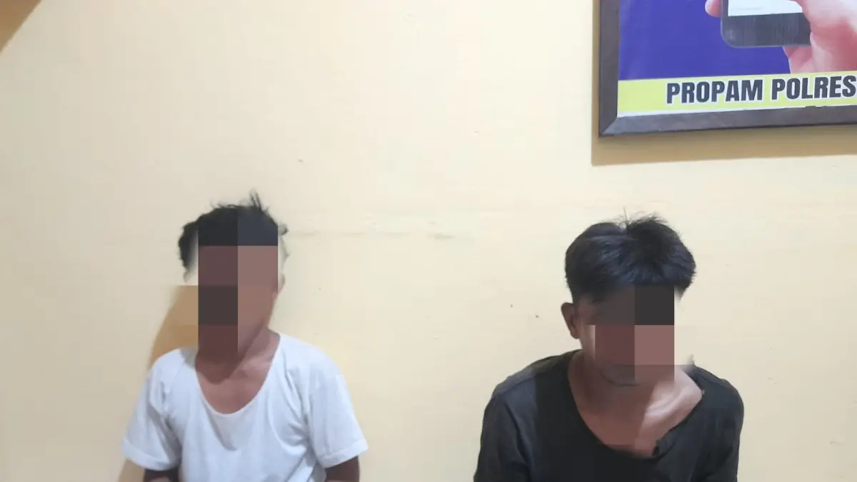 Dua pelaku Pencurian di Jalan S.Manonda Kota Palu diamankan di Polsek Palu Selatan.