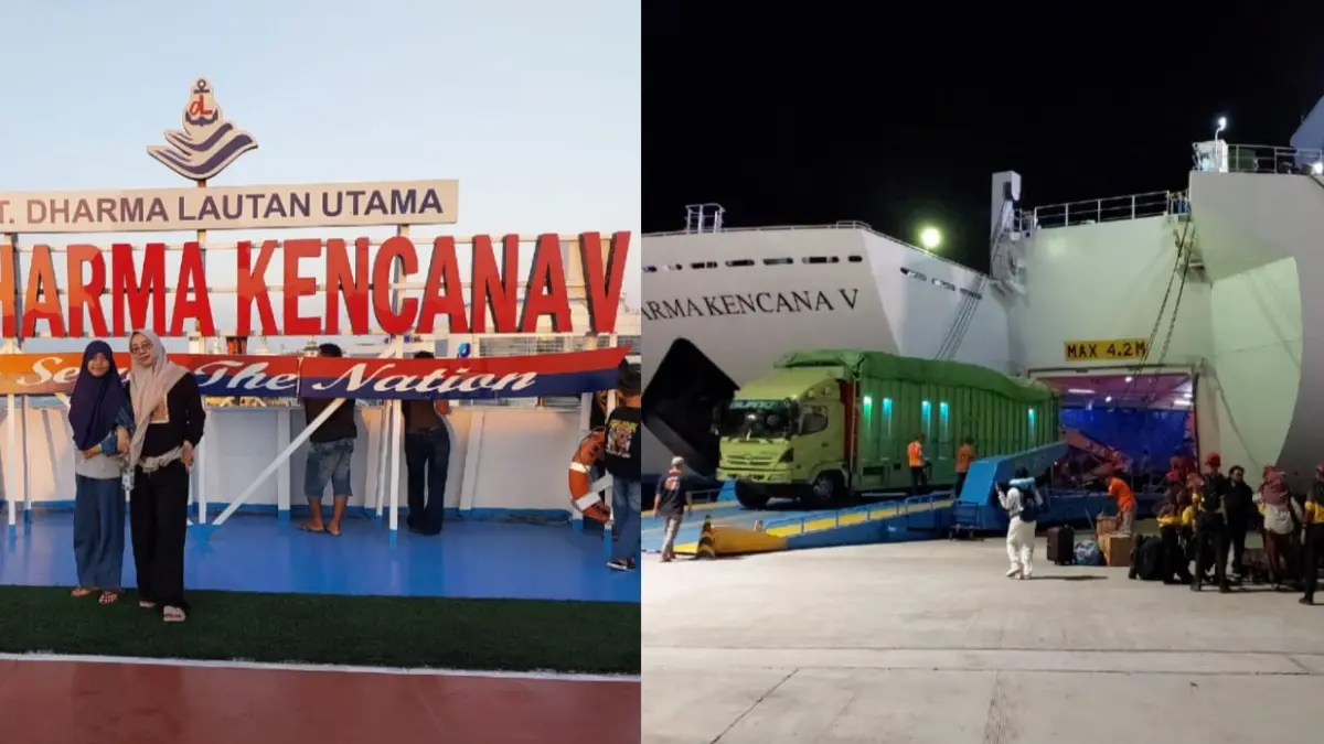 Caption: Suasana penumpang dan mobil saat keluar dari KM Darma Kencana V di Pelabuhan Donggala, Selasa (25/8).