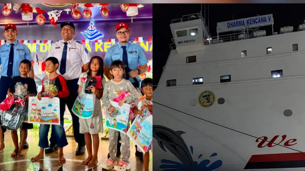 Semarak HUT RI ke-81 hadir di tengah pelayaran KM Darma Kencana V. Kru kapal menggelar berbagai lomba untuk menghibur penumpang, dari mewarnai hingga cerdas cermat.
