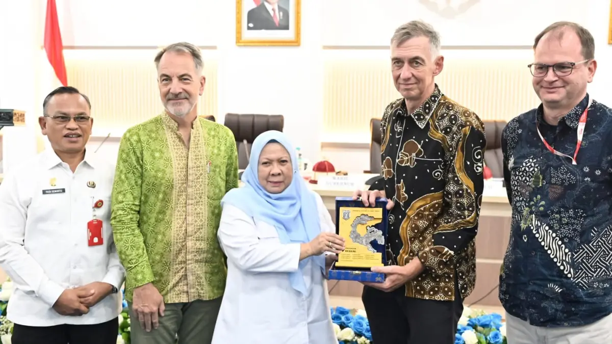 Wakil Gubernur Sulteng Reny Lamadjido menerima kunjungan Duta Besar Jerman untuk Indonesia Ralf Beste di Palu, Rabu (26/8/2026). FOTO: BIRO ADPIM SULTENG&nbsp;
